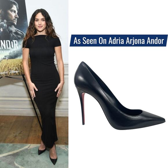 Christian Louboutin Kate Nappa Leather Pointed Toe Pumps Black Size 39.5 - Picture 1 of 13